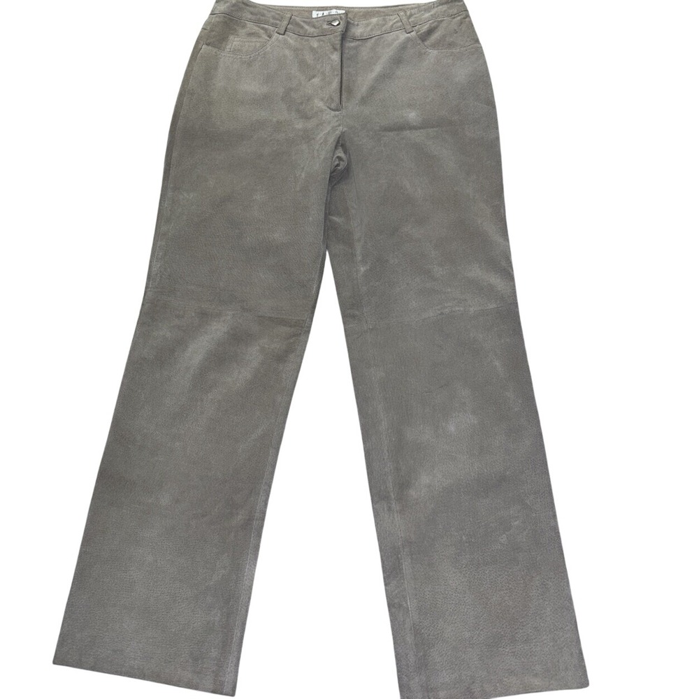Beige Suede Straight Leg Jeans Pant Womens L Boho Hippie Urban 90s Rita's Closet